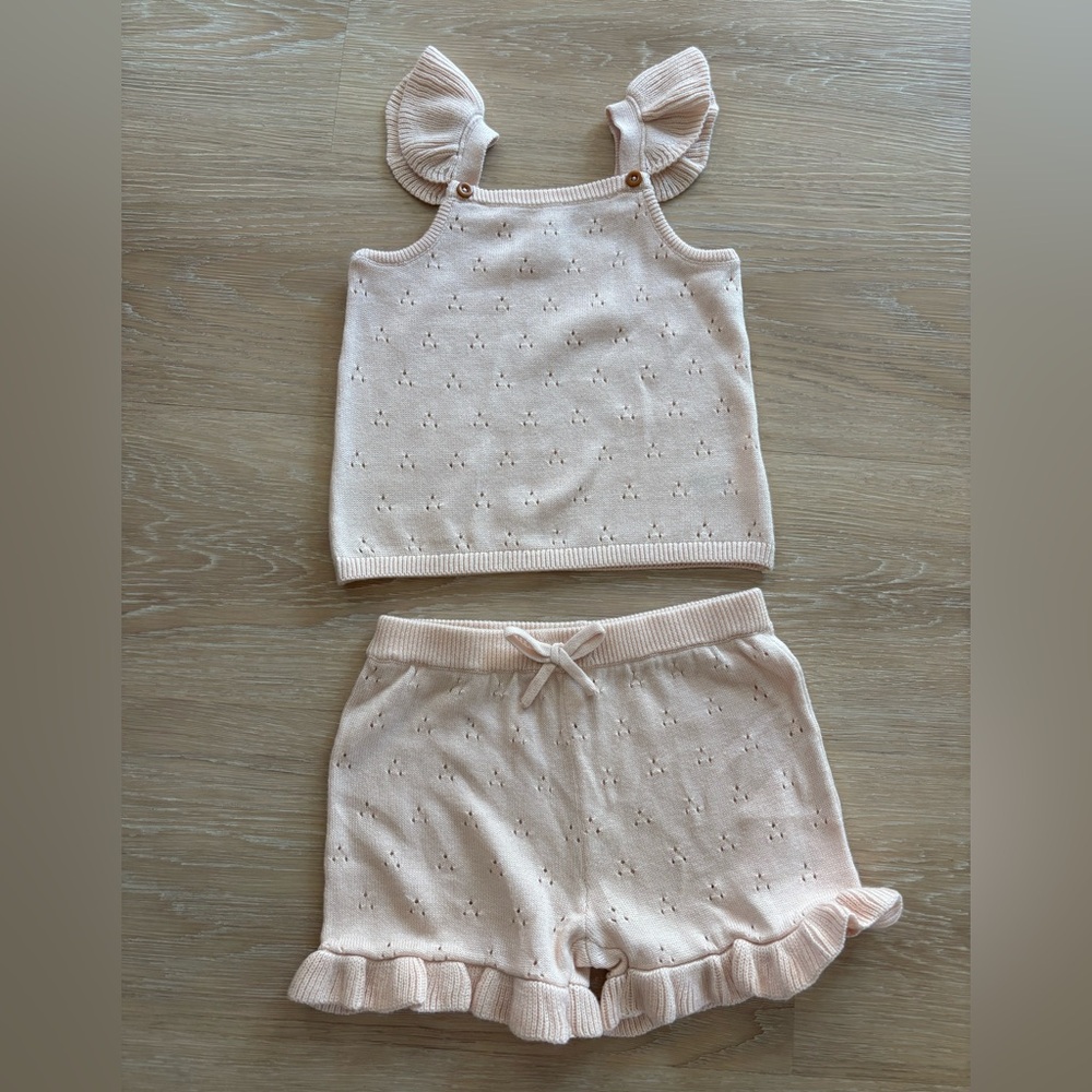 Nordstrom Pointelle Knit Ruffle Top and Shorts Set